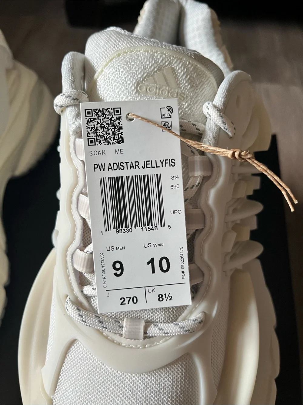adidas Originals PW Adistar Jellyfish White Low Top Lace-Up Sneaker KH6730